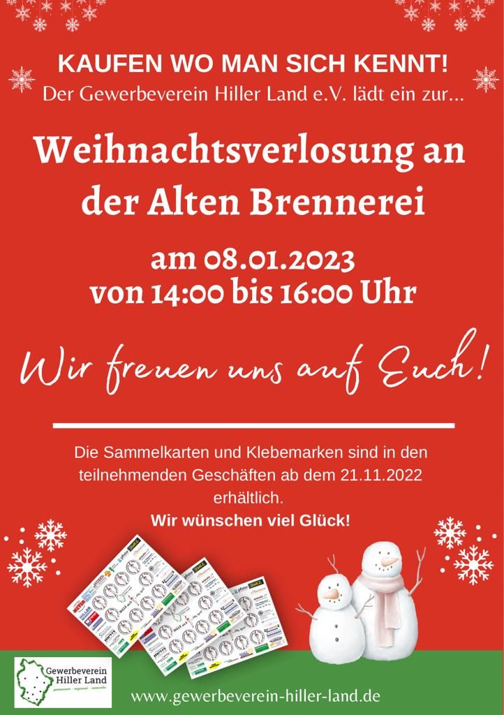 08.01.2023 Ziehung der Gewinner der Weihnachtsverlosung